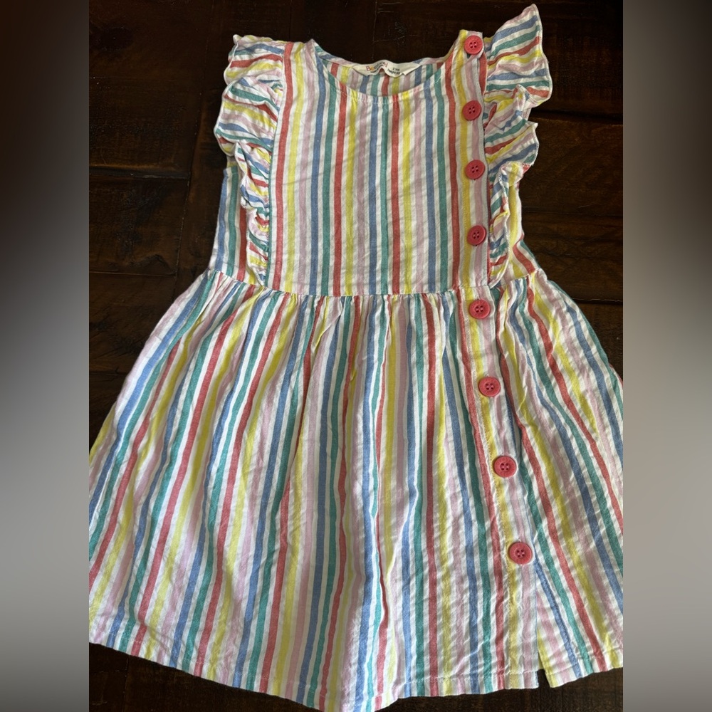 Colorful Striped Dress with Button Detail